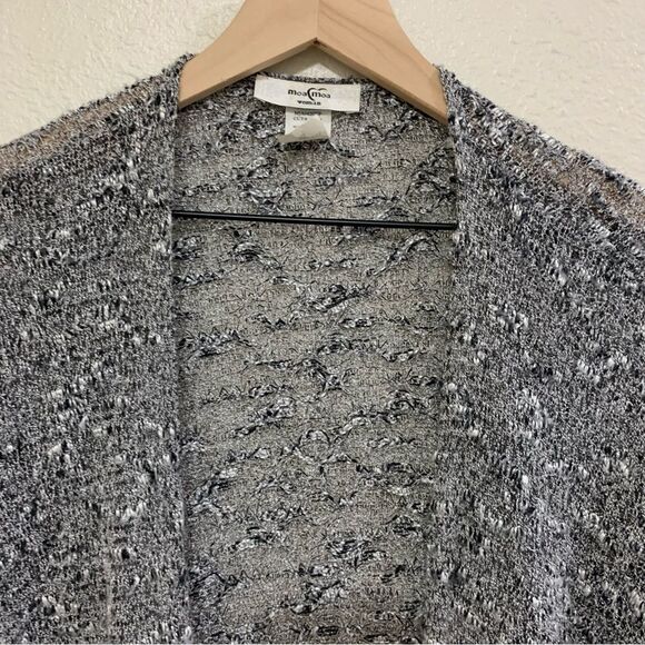 MOA MOA Fringed open Cardigan Women’s Kimono  XL Gray White Black. - Picture 3 of 13